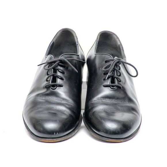 Bally of Switzerland Vintage Black Leather Oxford Dress Shoes Mens 9 D Whole Cut main image 9
